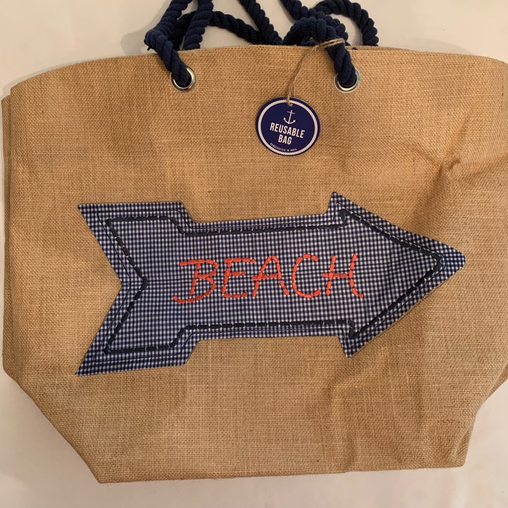 Burlap Beach Bags - 2 for $15